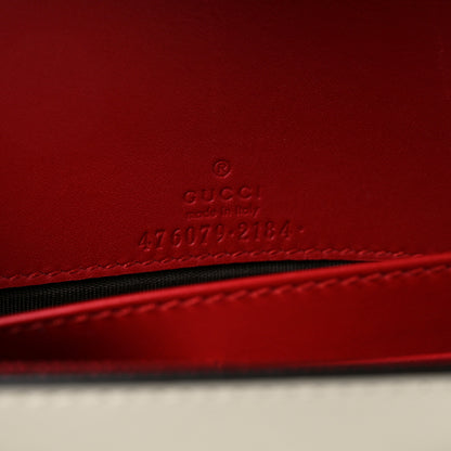 Gucci Calfskin Queen Margaret Chain Wallet Blue Agata Hibiscus Red Mystic White 6 of 10