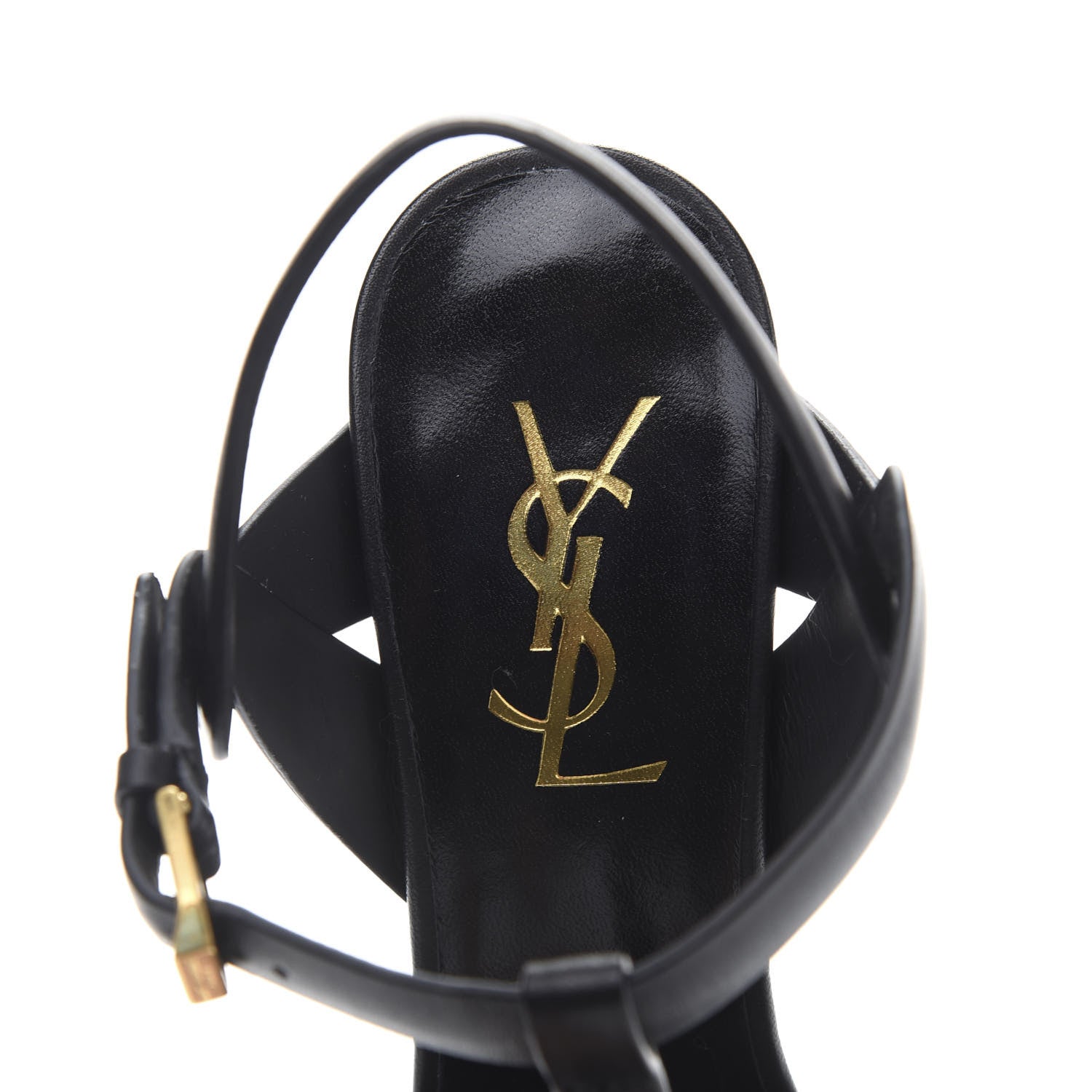 Saint Laurent Calfskin Tribute 75 Platform Sandals 36.5 Black 6 of 9