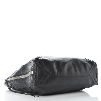 Balenciaga Calfskin Papier Ledger Zip Around Tote Black 4 of 14