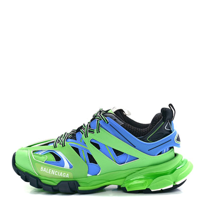 Balenciaga Mesh Nylon Metallic Fabric Womens Track Sneakers 39 Blue Green 1 of 9