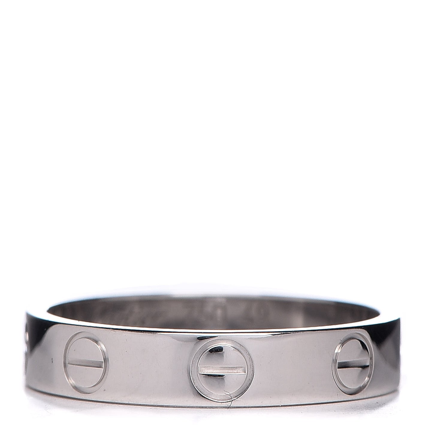18K White Gold 3.5mm LOVE Wedding Band Ring 49 4.75