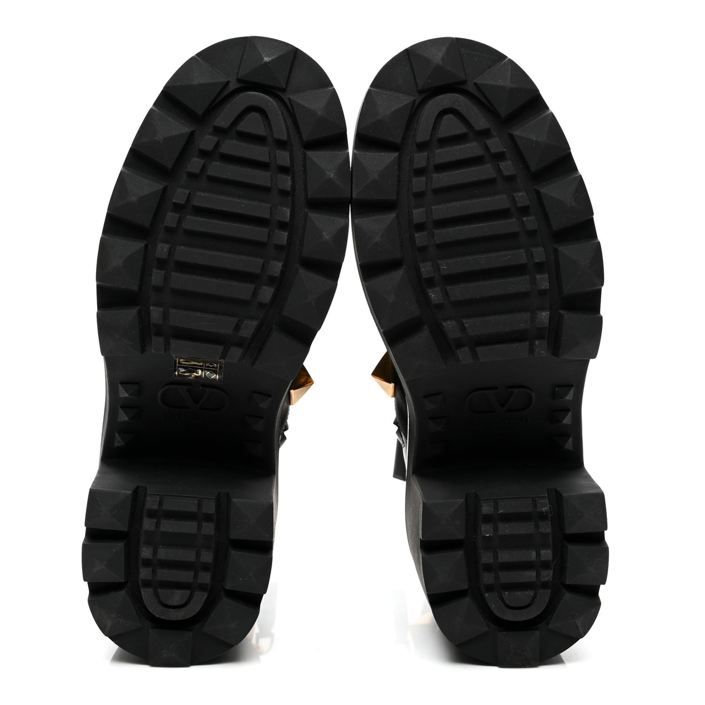 Calfskin Roman Stud 20/85mm Combat Boots 39.5 Black