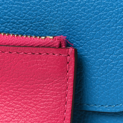 Hermes Evercolor Bi-Color Constance Slim Wallet Bleu Frida Rose Mexico 9 of 11