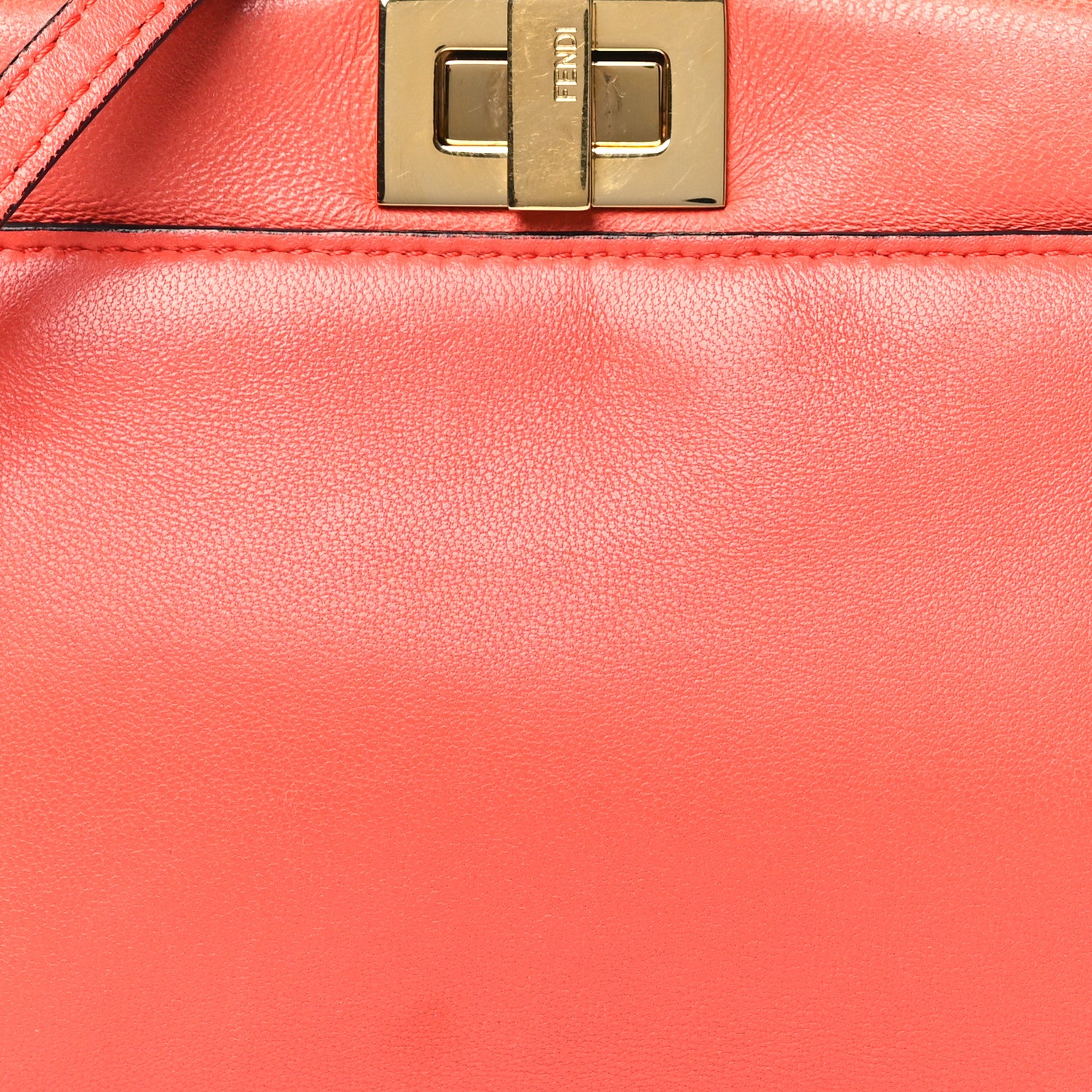 Fendi Shiny Nappa Micro Peekaboo Iconic Satchel Rosso Pimento 8 of 11