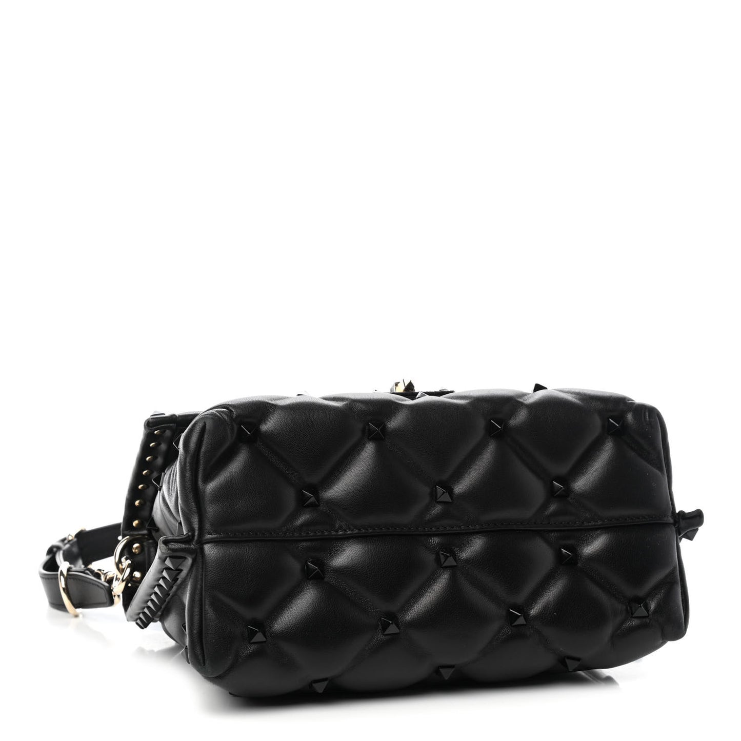 Nappa Monochrome Medium Candystud Top Handle Bag Black