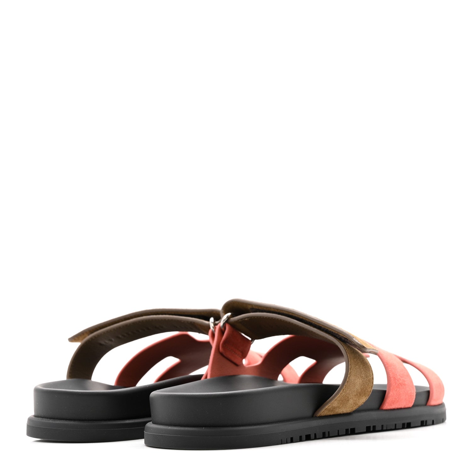 Hermes Suede Goatskin Womens Chypre Sandals 40 Rouge Tomette Terre Ambree 5 of 9