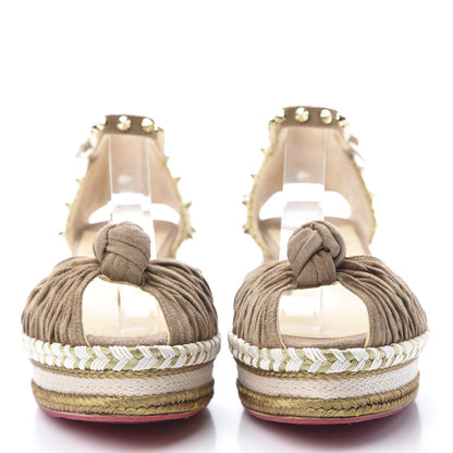 Christian Louboutin Suede Studded Madcarina Platform Sandals 40 Cappuccino 2 of 8
