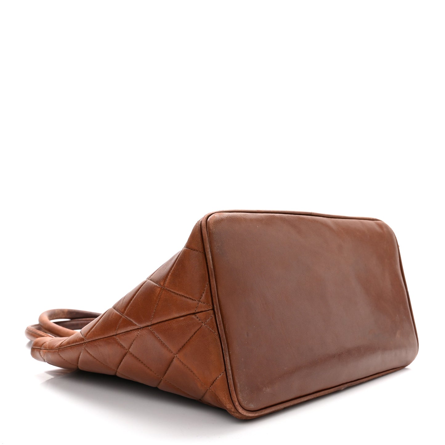 Lambskin Quilted Medallion Tote Brown