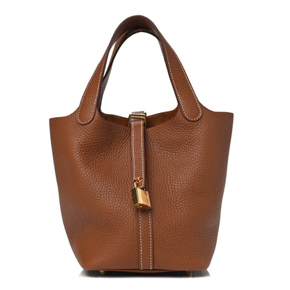Hermes Taurillon Clemence Picotin Lock 18 PM Gold 1 of 4