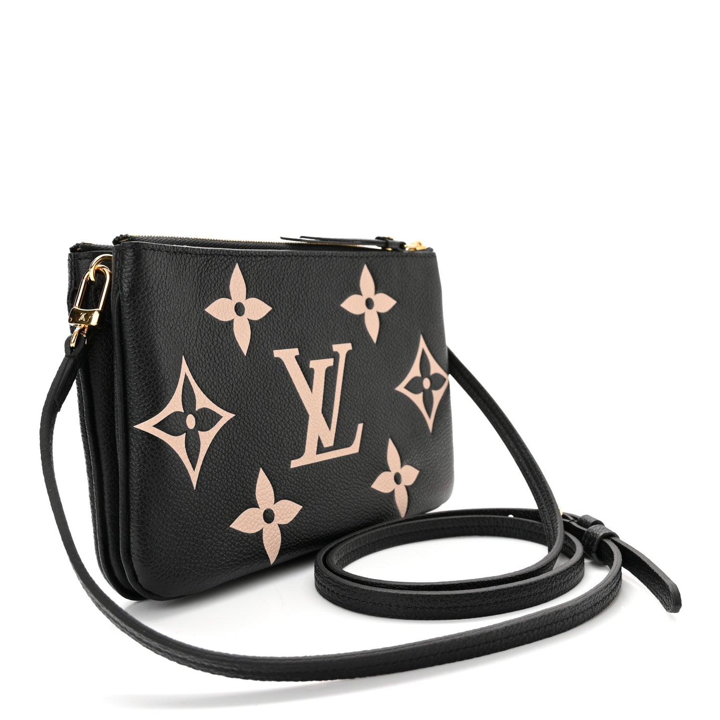 Empreinte Monogram Giant Double Zip Pochette Black Cream