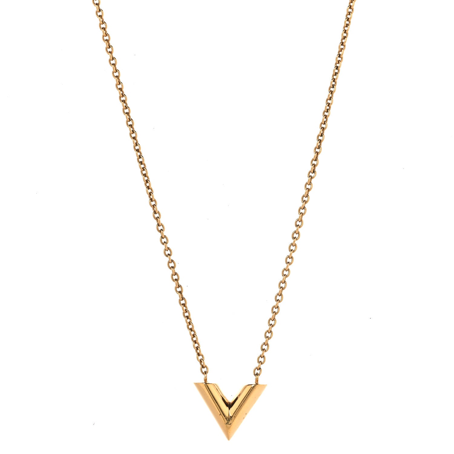 Louis Vuitton Brass Essential V Necklace Gold 1 of 6