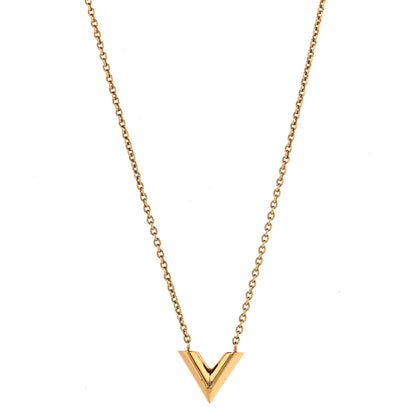 Louis Vuitton Brass Essential V Necklace Gold 1 of 6