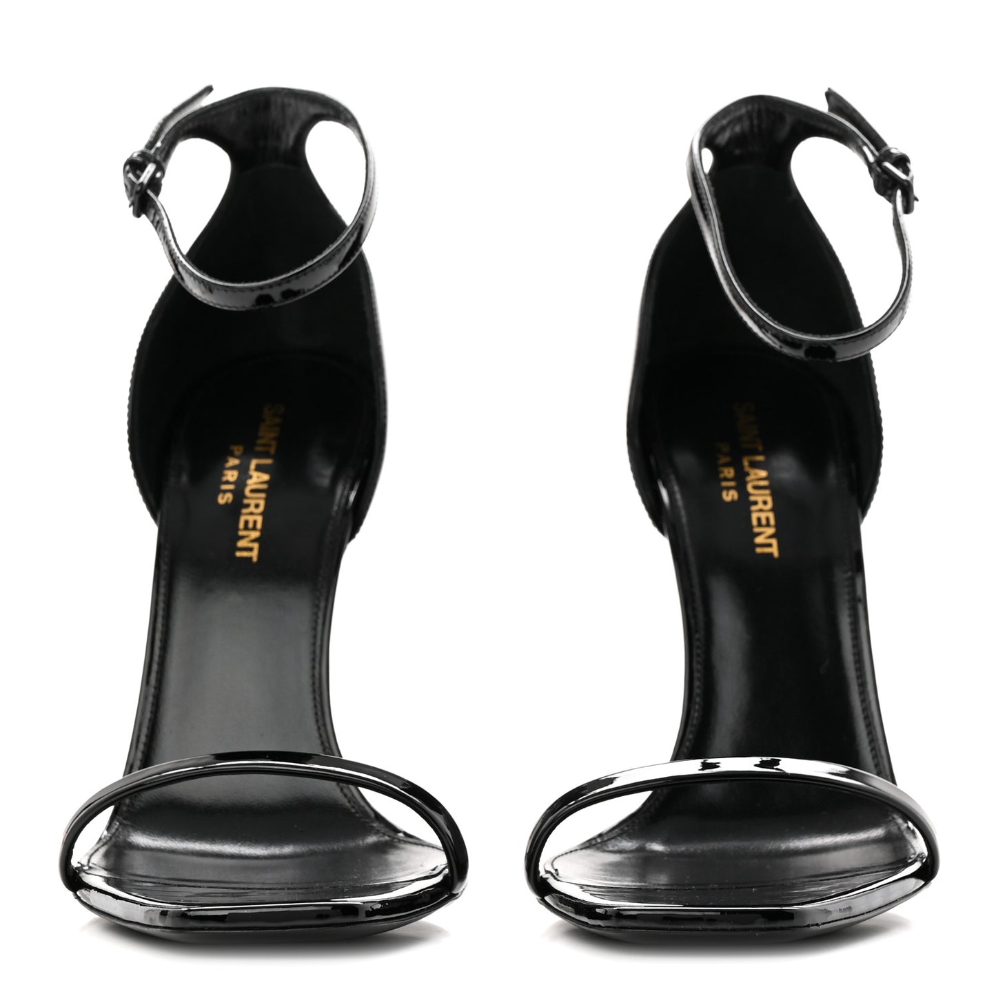 Patent Calfskin Opyum 110 Sandals 39 Black