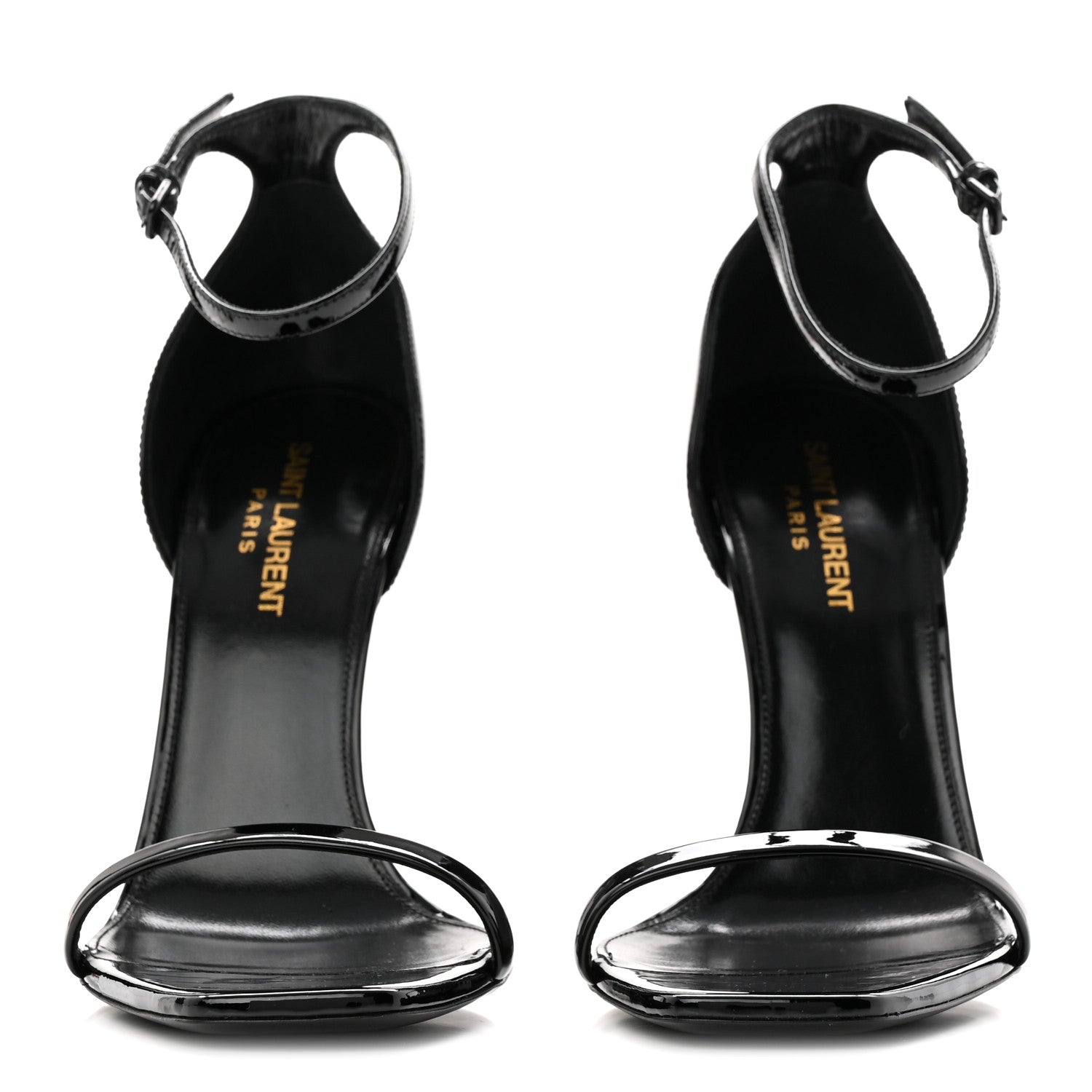 Saint Laurent Patent Calfskin Opyum 110 Sandals 39 Black 3 of 9