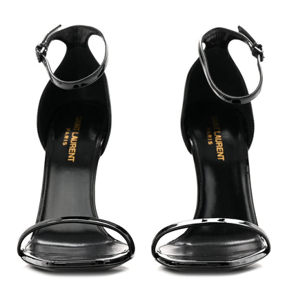 Saint Laurent Patent Calfskin Opyum 110 Sandals 39 Black 3 of 9