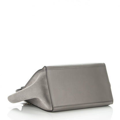 Celine Crocodile Embossed Nubuck Medium Trapeze Grey 4 of 7