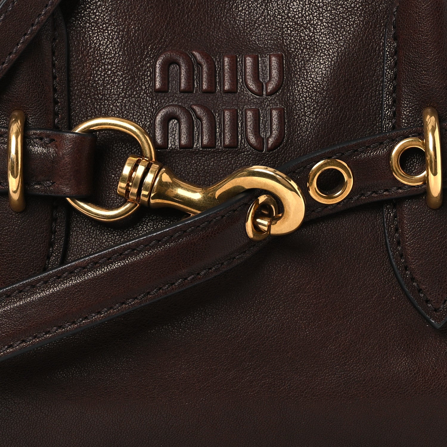 Miu Miu Nappa Aviator Regular Aventure Bag Briarwood 7 of 13