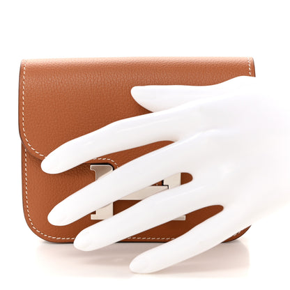 Hermes Evercolor Constance Slim Wallet Gold 2 of 9