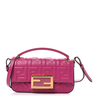 Fendi Nappa FF 1974 Embossed Phone Baguette Ciclamino Pilar 1 of 10