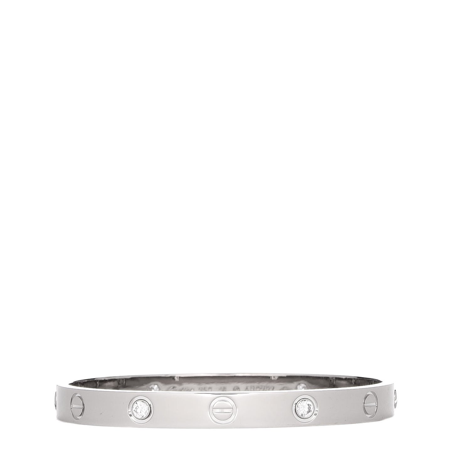 18K White Gold 4 Diamond LOVE Bracelet 16