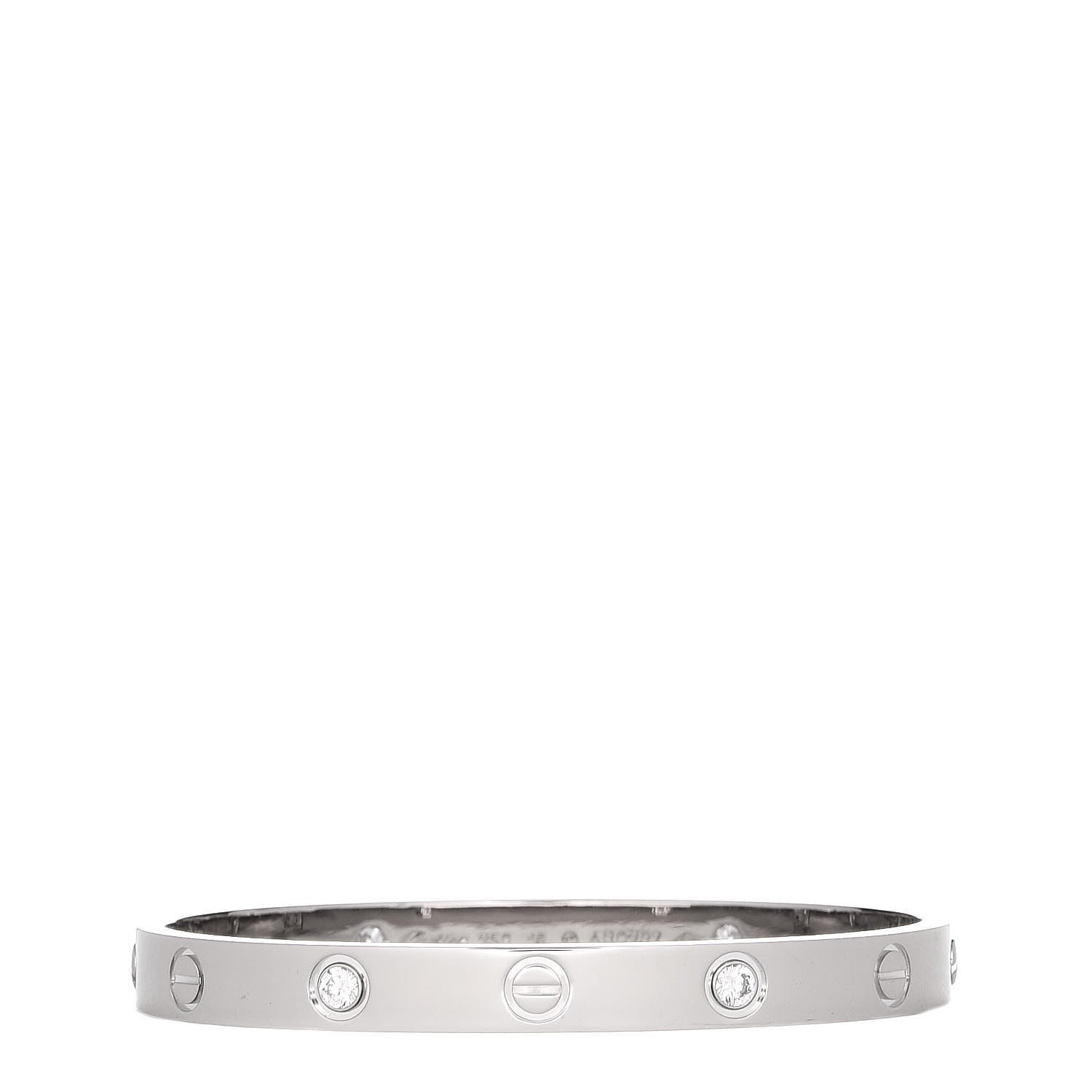 Cartier 18K White Gold 4 Diamond LOVE Bracelet 16 1 of 4