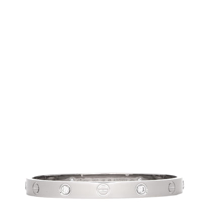 Cartier 18K White Gold 4 Diamond LOVE Bracelet 16 1 of 4