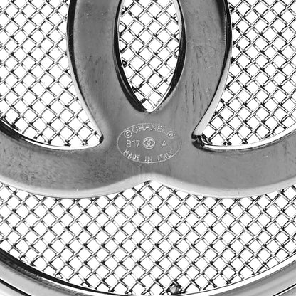 Chanel Ruthenium Mesh Circle CC Brooch 4 of 5