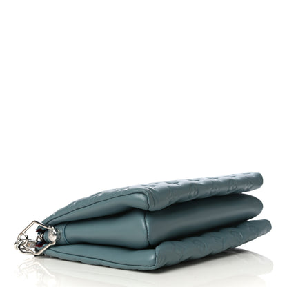 Louis Vuitton Lambskin Embossed Monogram Coussin PM Blue Glacier 4 of 11