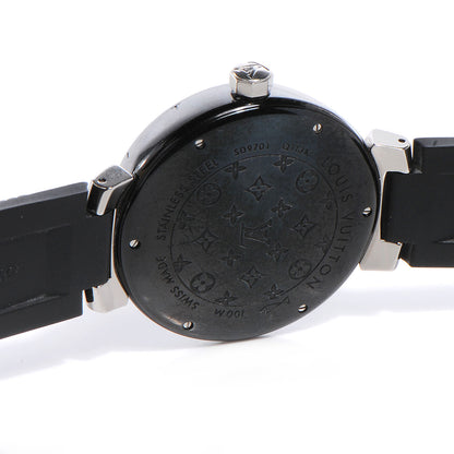 Louis Vuitton Stainless Steel Rubber 41mm Tambour GMT Automatic Watch Black 3 of 5