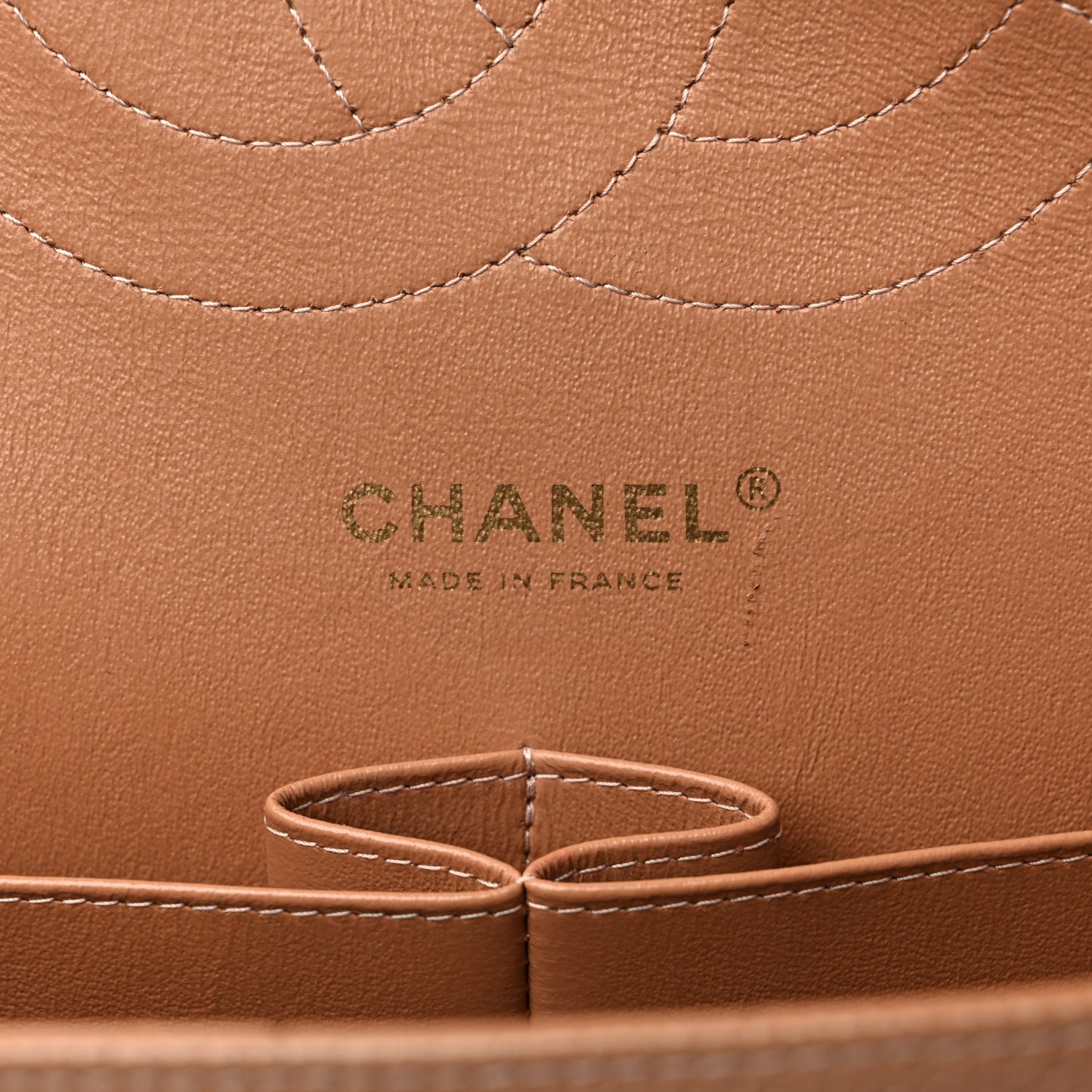 Caviar Quilted Jumbo Double Flap Dark Beige