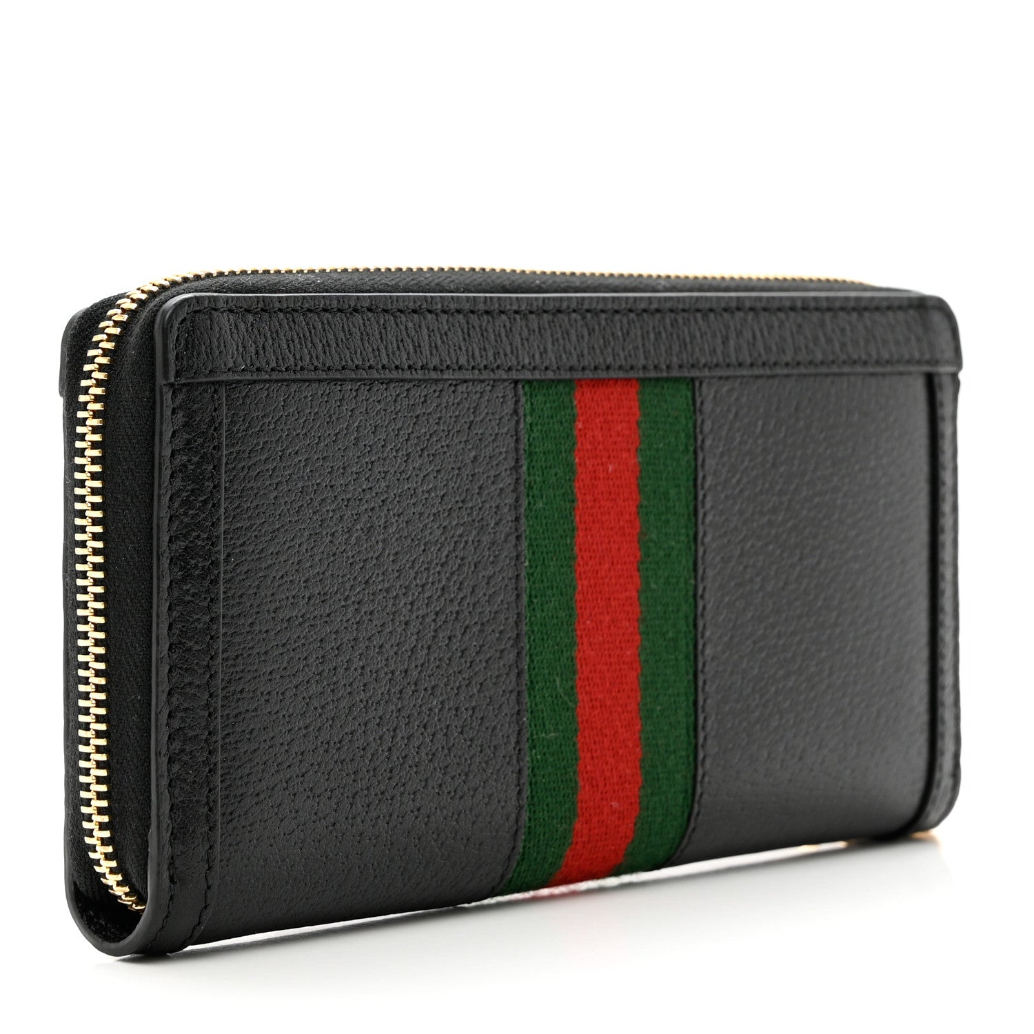 Gucci Calfskin Web Ophidia Zip Around Wallet Black 4 of 8