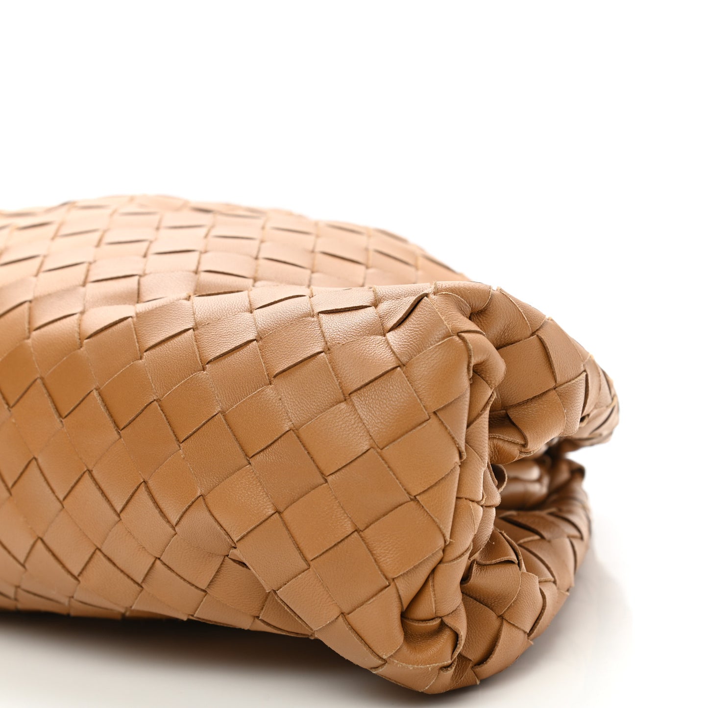 Nappa Maxi Intrecciato The Pouch Oversized Clutch Caramel