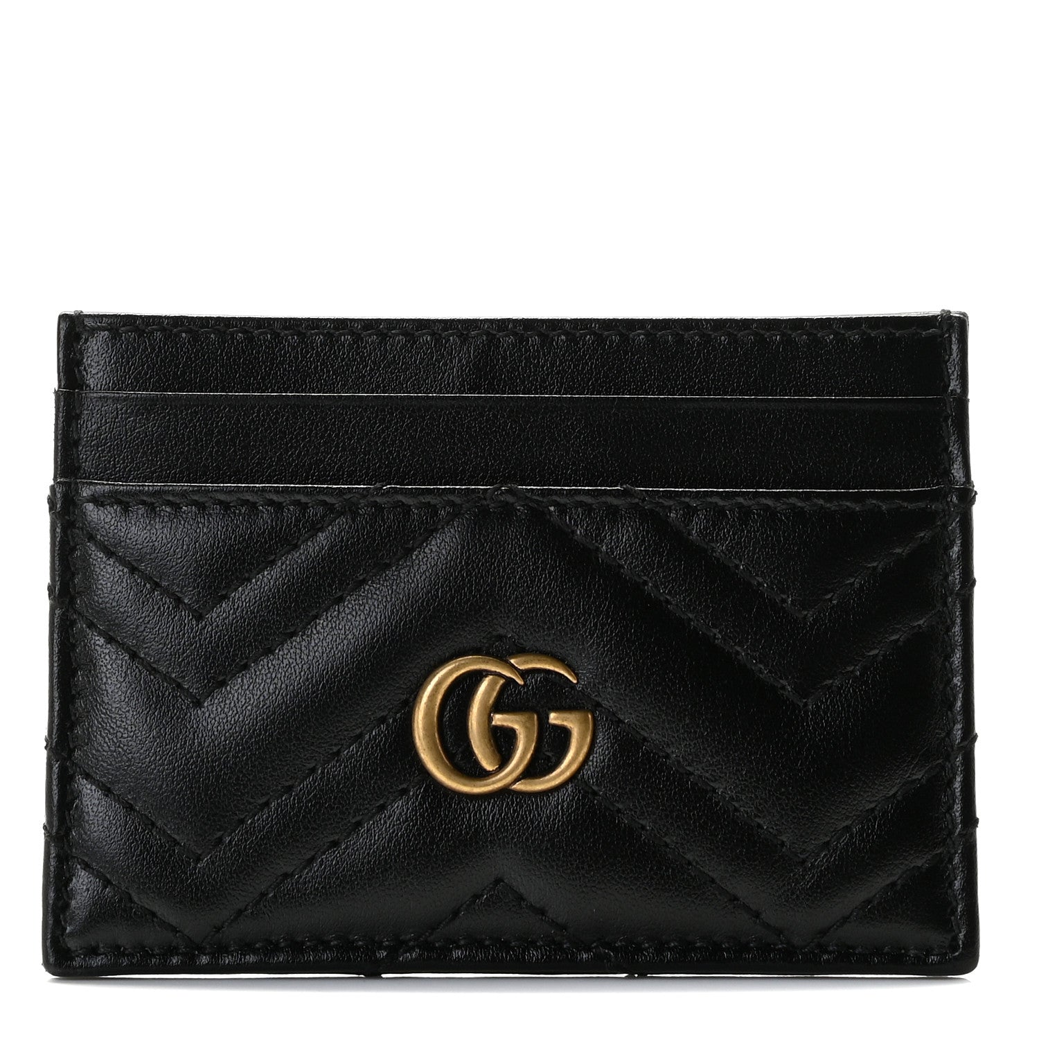 Gucci Calfskin Matelasse GG Marmont Card Holder Black 6 of 17
