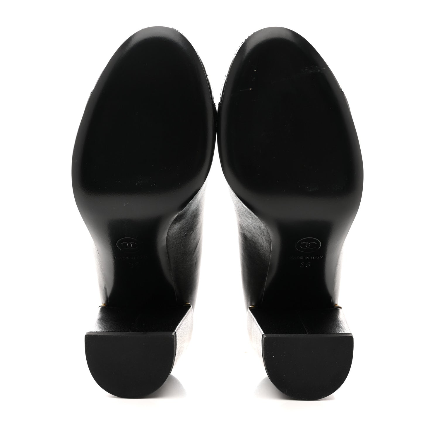Lambskin Pearl Cap Toe Pumps 35 Black