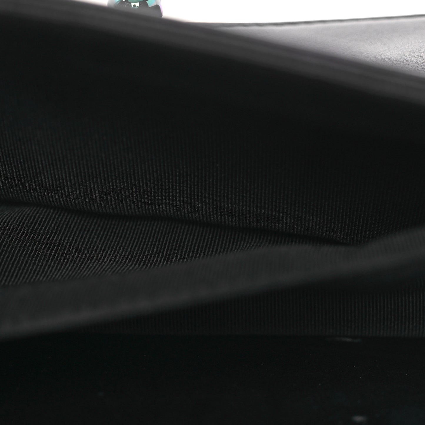 Lambskin LED Iridescent Metal Small Boy Flap Black Multicolor