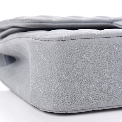 Chanel Iridescent Caviar Quilted Medium Double Flap Light Grey 12 of 14