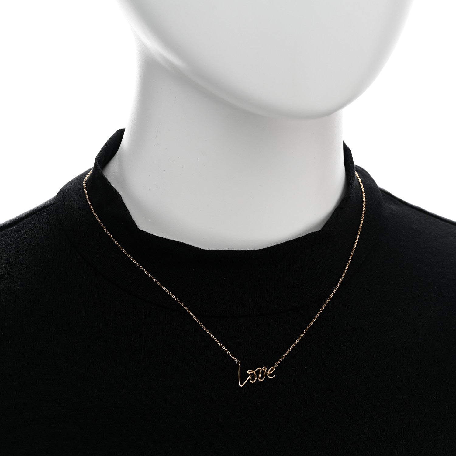 Tiffany 18K Rose Gold Paloma's Graffiti Love Pendant Necklace 2 of 6
