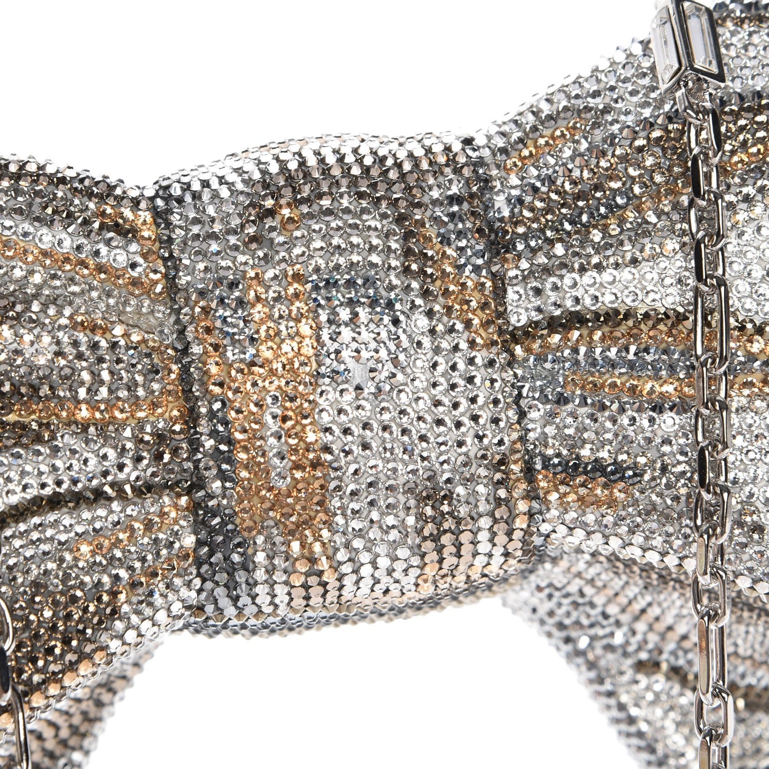 Judith Leiber Crystal Bow Minaudiere Clutch Silver 8 of 9