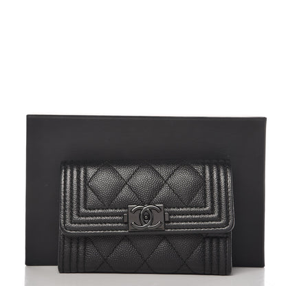 Chanel Caviar Quilted Boy Flap Card Holder So Black 8 of 8