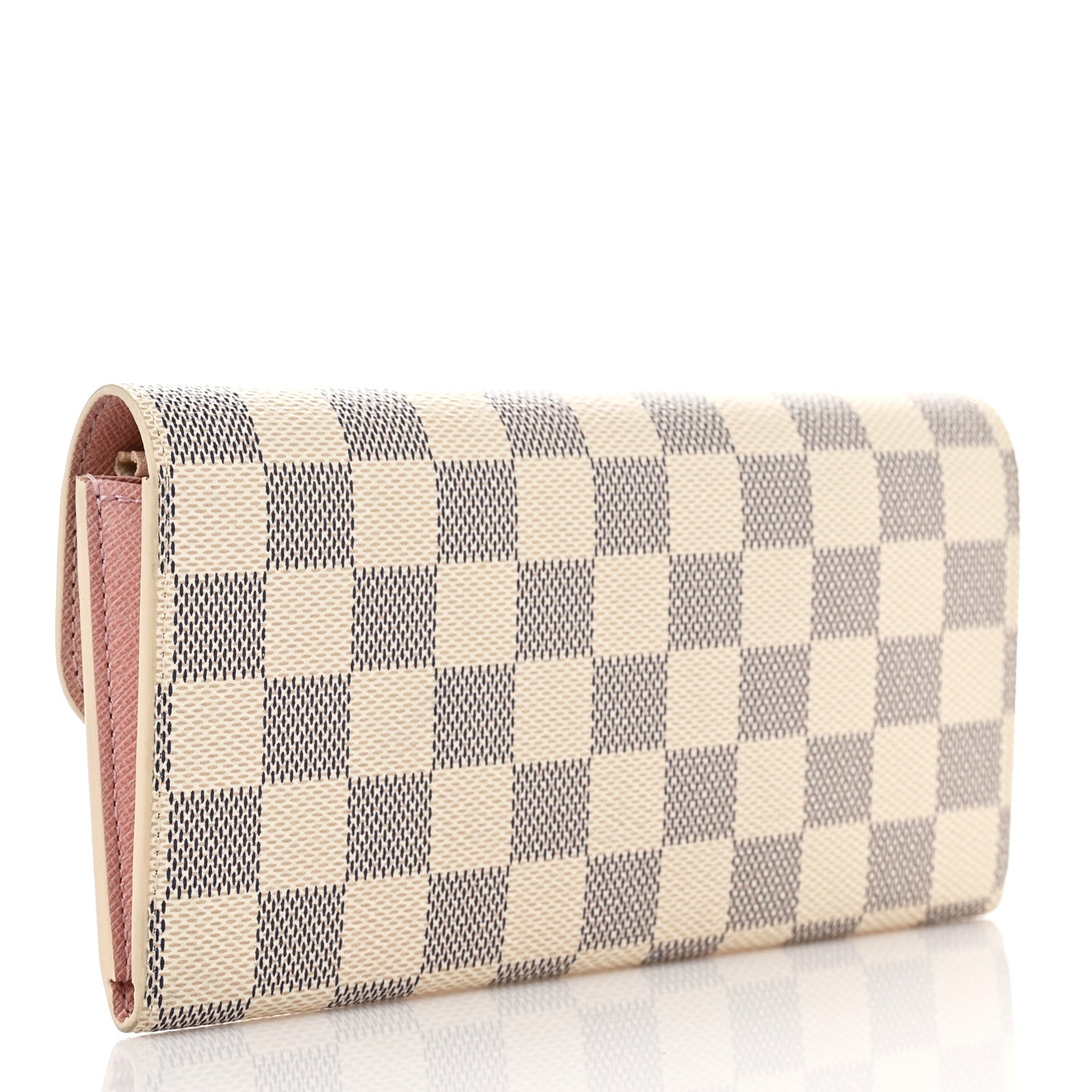 Louis Vuitton Damier Azur Emilie Wallet Rose Ballerine 3 of 9