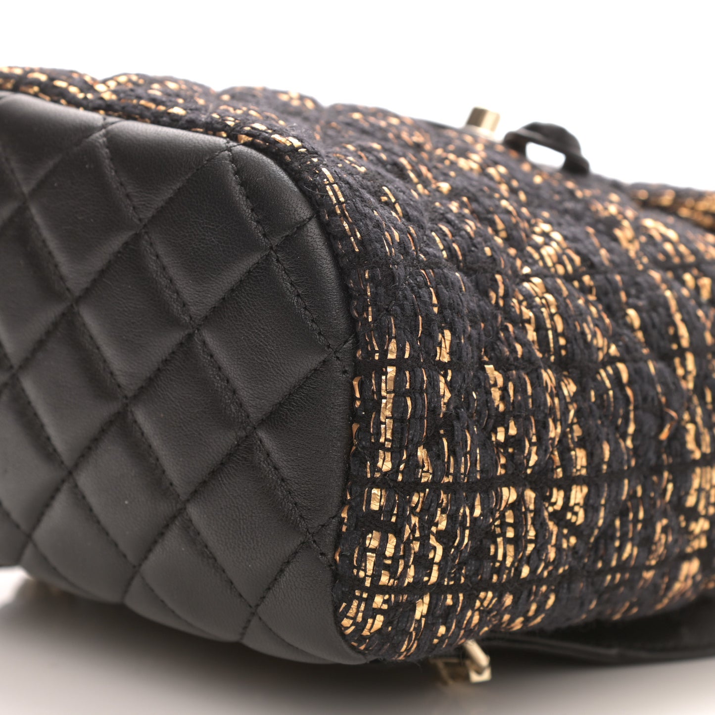 Tweed Quilted Mini Urban Spirit Backpack Black Gold