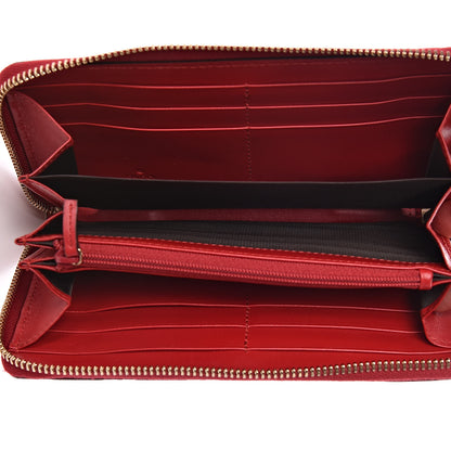 Gucci Guccissima Signature Zip Around Wallet Hibiscus Red 5 of 9