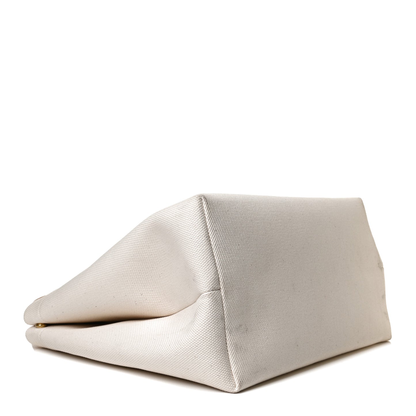 Canvas Calfskin Logo Print Small Horizontal Cabas Natural Tan