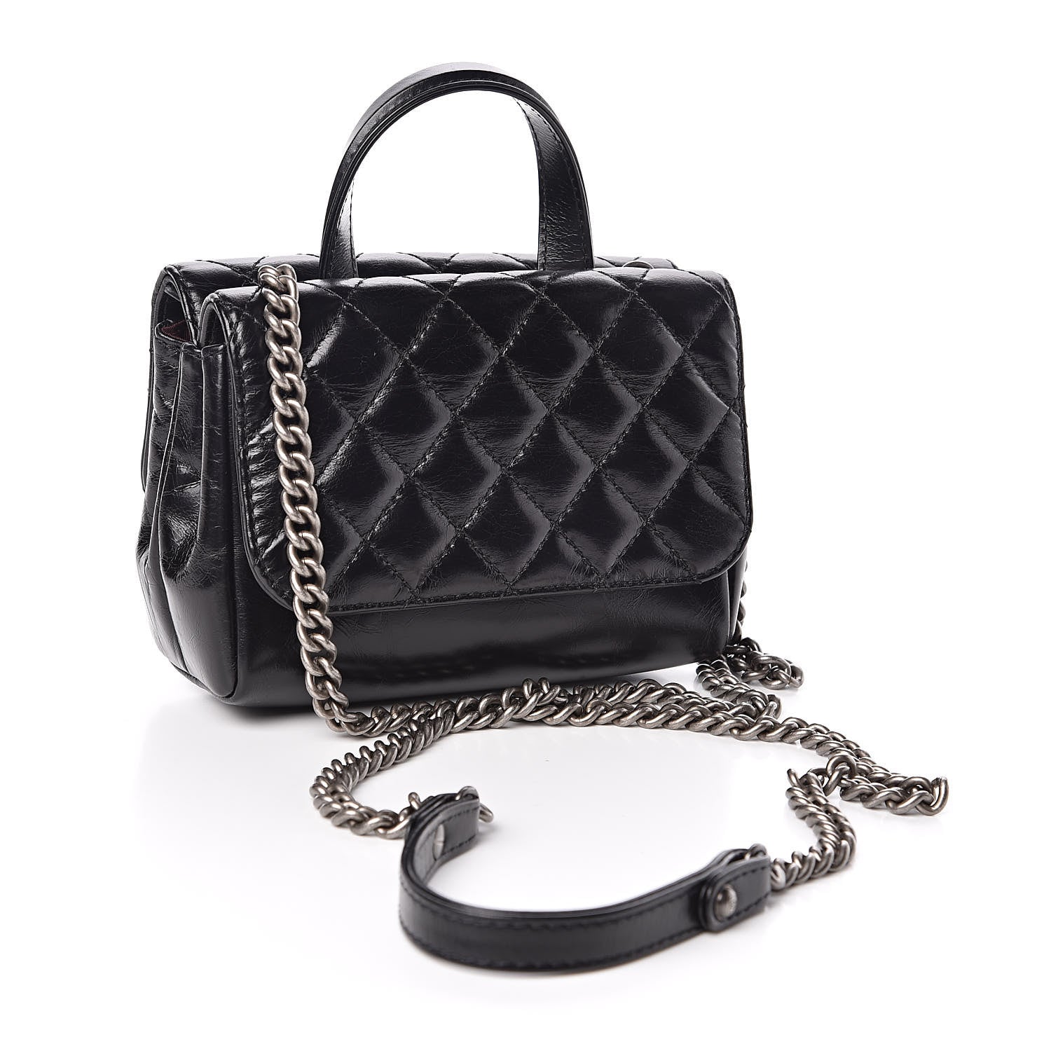Chanel Aged Calfskin Quilted Double Sided Flap Black 3 of 11