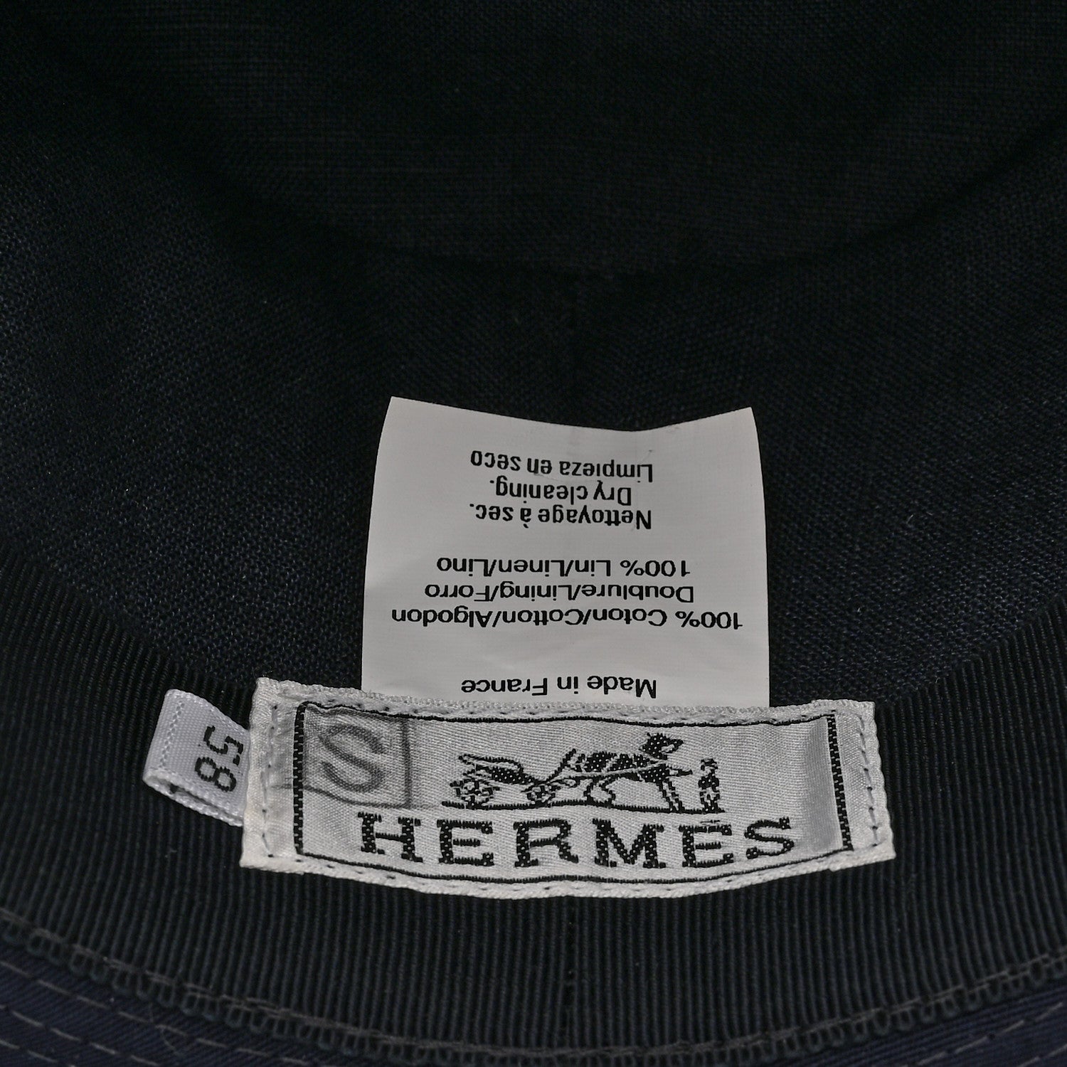 Hermes Cotton Canvas Edouard Hat 58 Encre 9 of 9