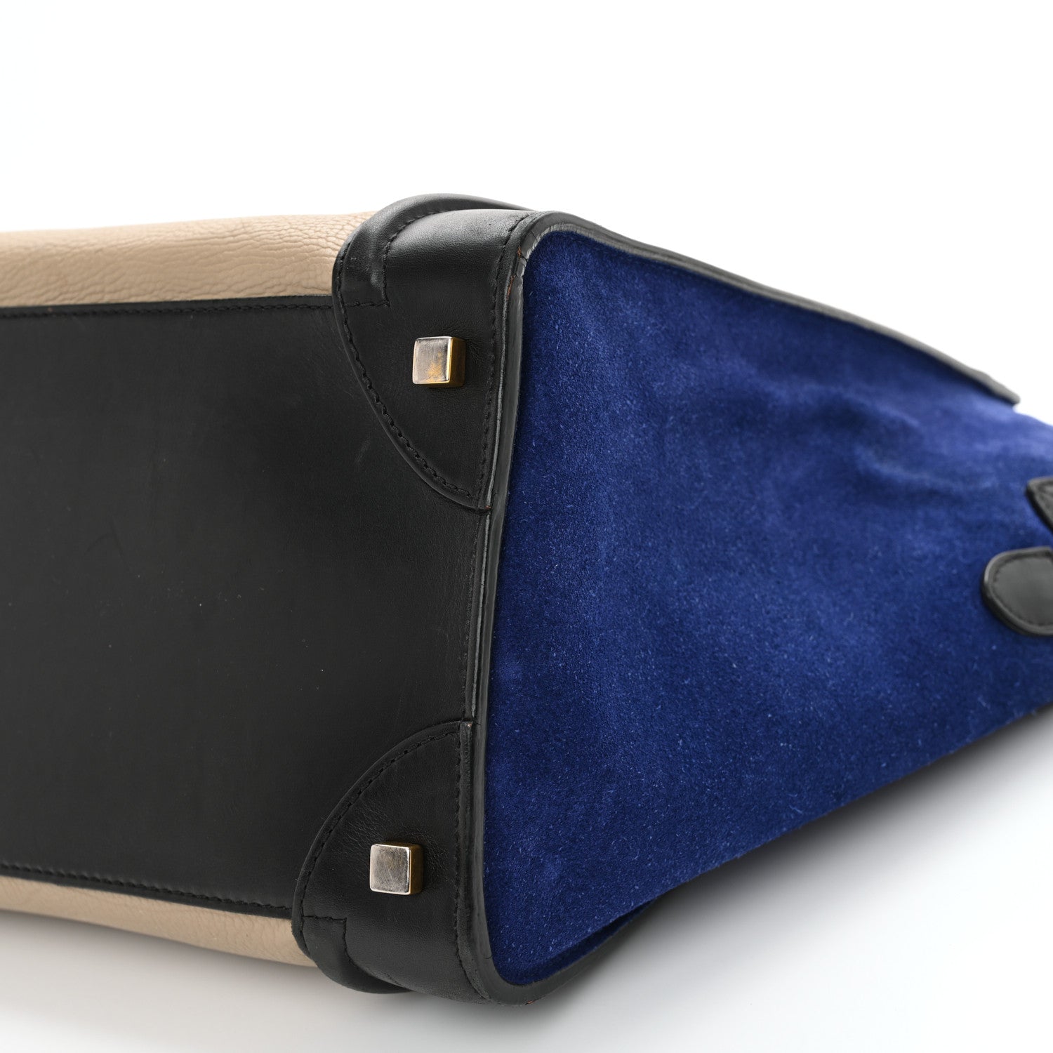 Celine Elephant Calfskin Suede Mini Tri-Color Luggage Sand 9 of 13