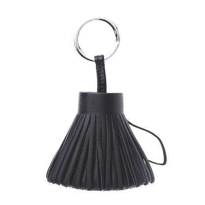 Hermes Lambskin Carmen Tassel Key Holder Black 1 of 5