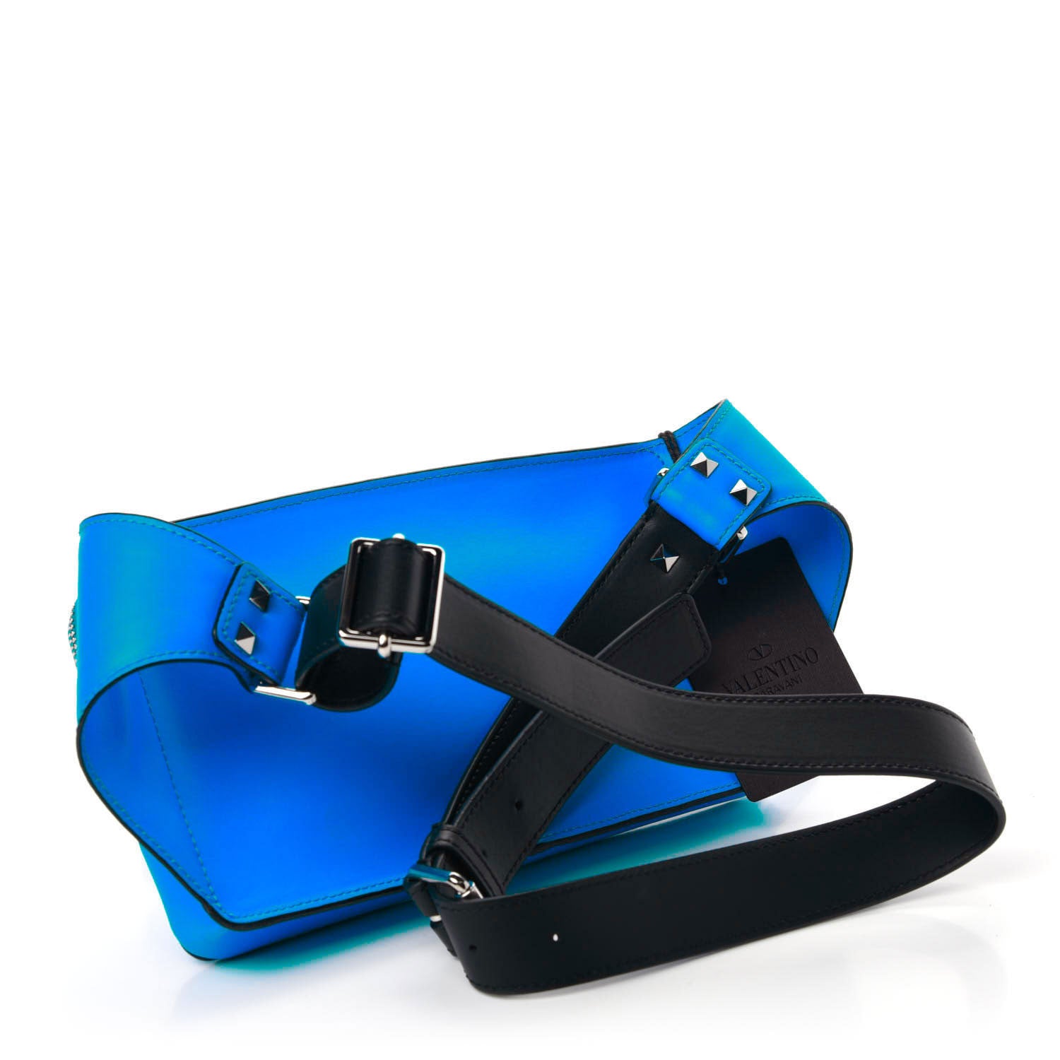 Valentino Garavani Calfskin VLTN Belt Bag Blue 3 of 9