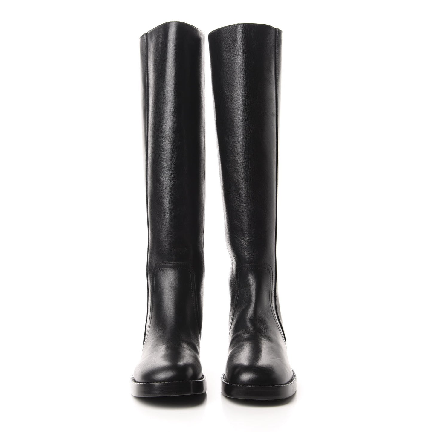 Shiny Calfskin Diorodeo High Boot 37.5 Black
