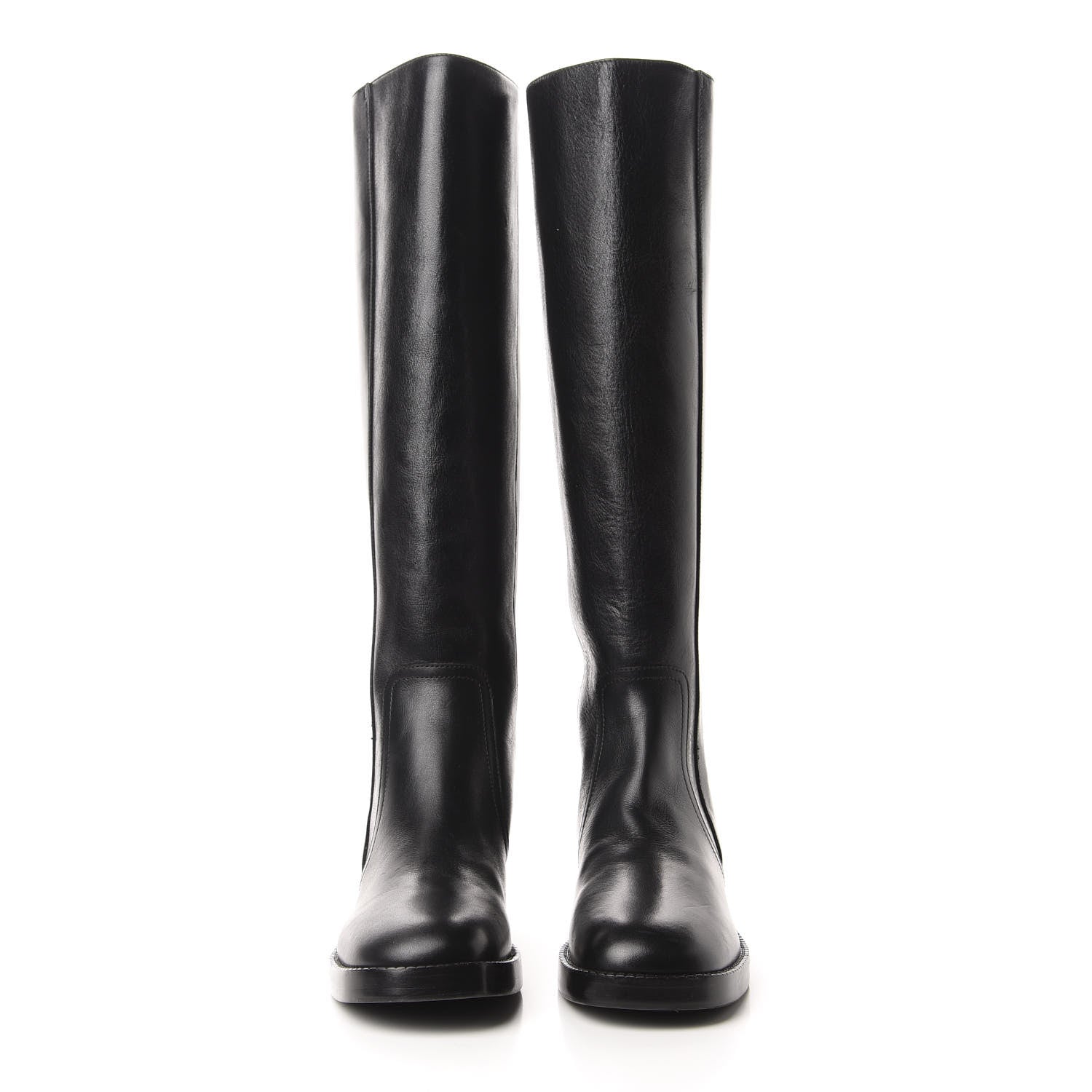 Christian Dior Shiny Calfskin Diorodeo High Boot 37.5 Black 2 of 8